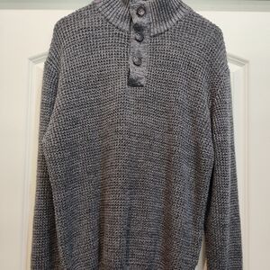 Weatherproof Men's Gray Buttoned Crewneck Sweater